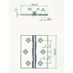 Kanthngsel - Sort Messing - 50x40x1,4mm