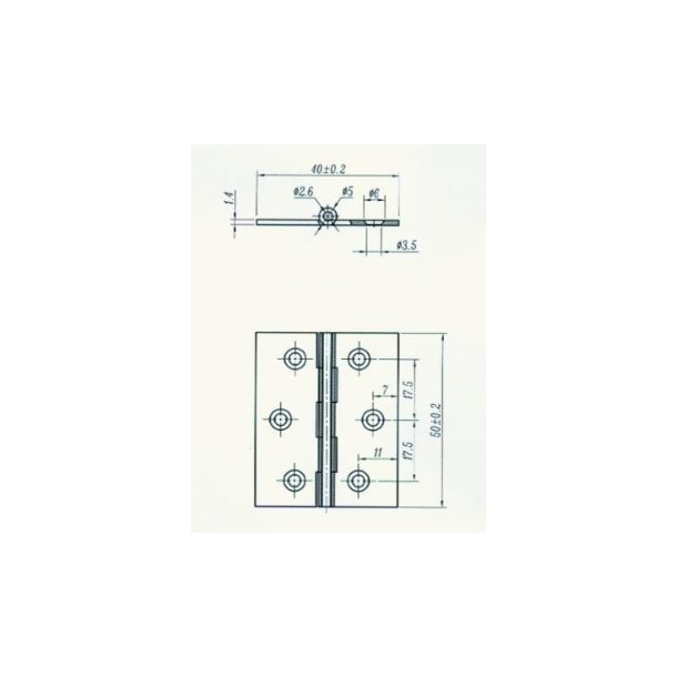 Kanthngsel - Sort Messing - 50x40x1,4mm