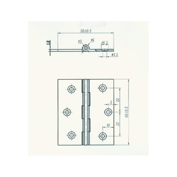 Kanthngsel - Sort Messing - 60x50x1,8mm