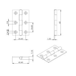 Kanthngsel - Forniklet - 65x41x1,5mm
