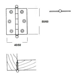 Kanthngsel - Bronzeret Messing - 60x50x1mm