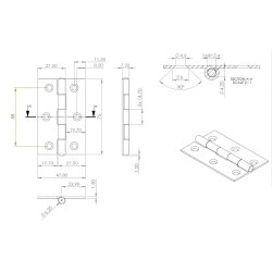 Kanthngsel - Forniklet - 75x48x1,5mm