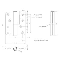 Lftehngsel - Venstrehngt - Rustfri Stl