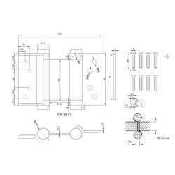 Svingdrshngsel - Dobbeltvirkende - Rustfri Stl - 78mm