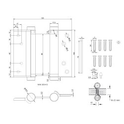 Svingdrshngsel - Dobbeltvirkende - Rustfri Stl - 102mm