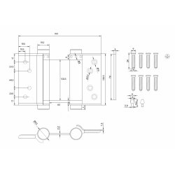Svingdrshngsel - Dobbeltvirkende - Rustfri Stl - 126,5mm
