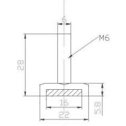 Drmagnet M6x28mm - med 10Kg Holdekraft
