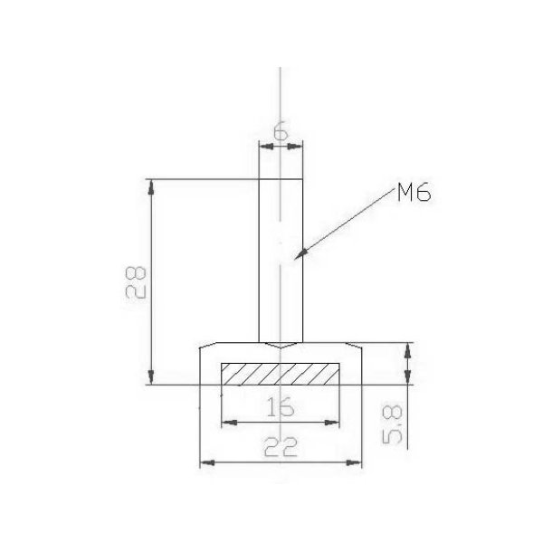Drmagnet M6x28mm - med 10Kg Holdekraft