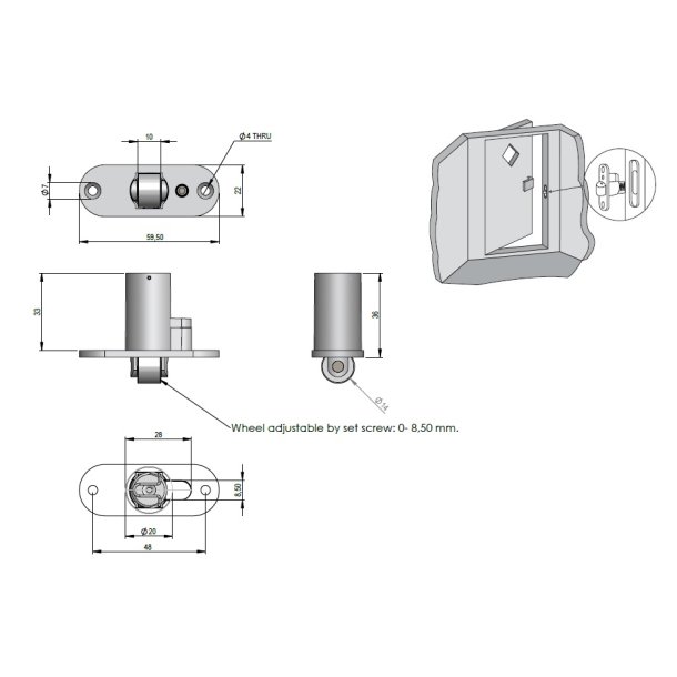 Rullesnapls "Dania" - Justerbar - Brun