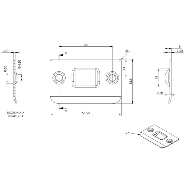 Slutblik til "Dania" Rullesnapls - Rustfri Stl