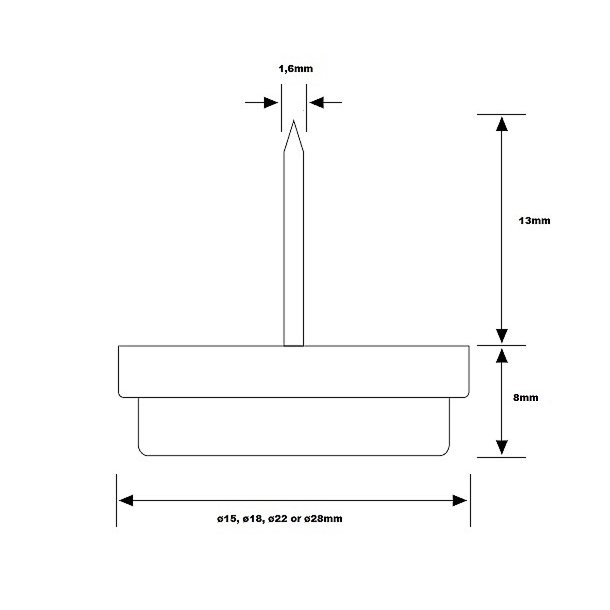 Glidesm 28mm m/Filt  - Hvid Plast
