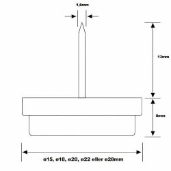Glides�m �20mm m/Filt  - Brun Plast