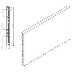 Skuffeinddeler "Ordo" - 60x2000mm - Gr� Velour