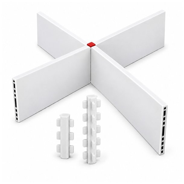 Samlestykke "Ordo" 90mm - 4 Vejs - Hvid