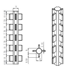Samlestykke "Ordo" 90mm - 4 Vejs - Hvid