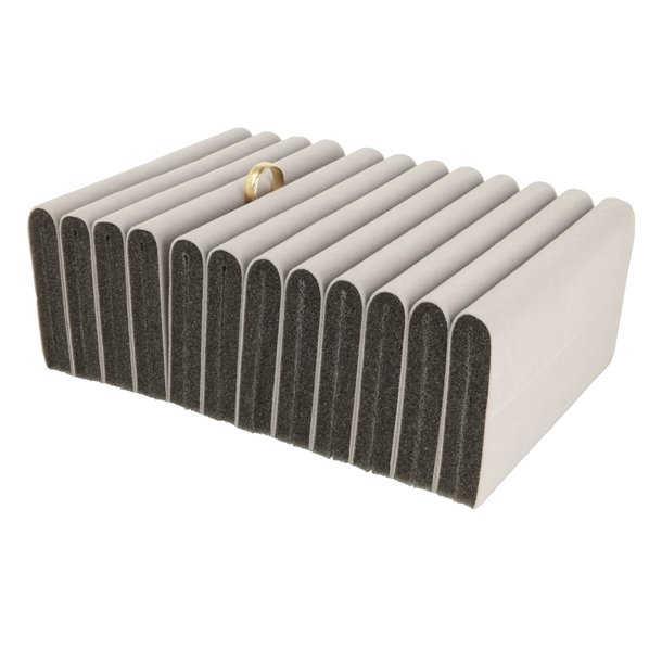 Smykkeindsats "Ordo" 90mm - 11 R�kker - Gr� Velour