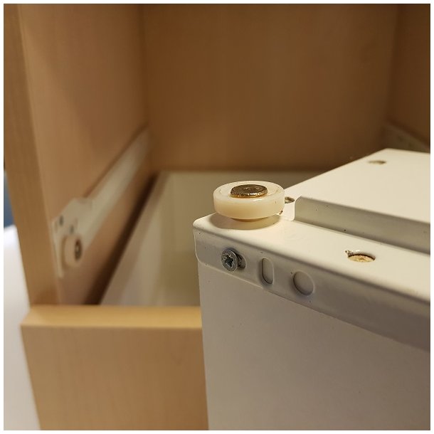 Skuffeskinne 400mm x 1,2mm i Stl - Hvid RAL9003