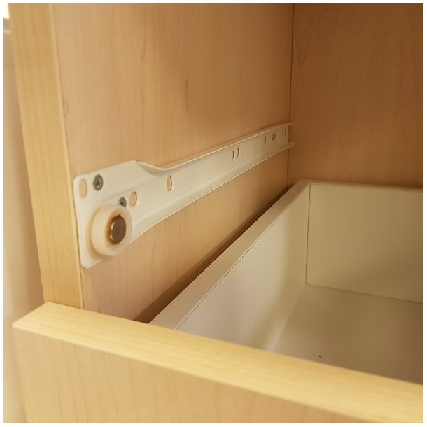 Skuffeskinne 500mm x 1,2mm i Stl - Hvid RAL9003