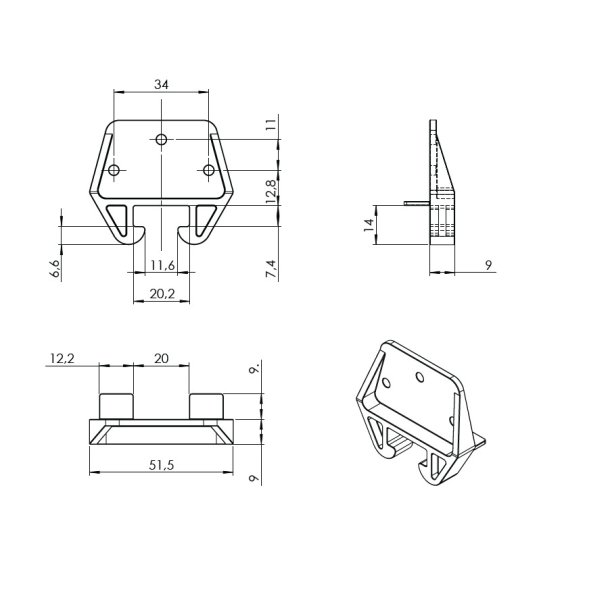 Skuffeguide Hvid Plast