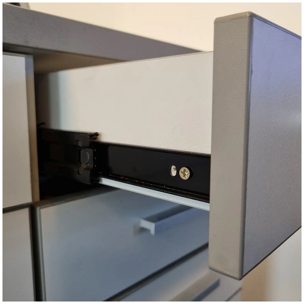 Skuffeskinne 45x500mm - Fuldudtrk - Sort