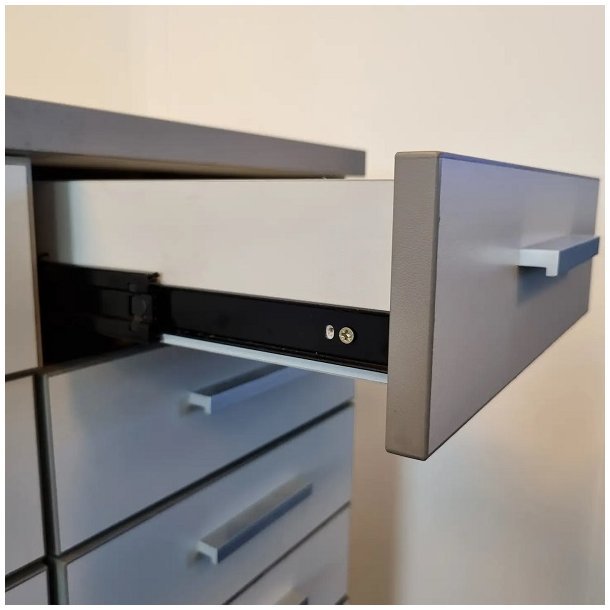 Skuffeskinne 45x400mm - Fuldudtrk - Sort