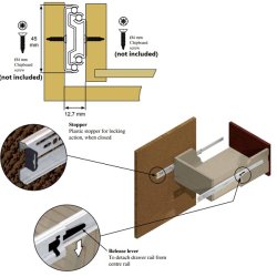 Skuffeskinne 45x700mm - Fuldudtrk - Elforzinket