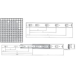 Skuffeskinne 45x300mm - Fuldudtrk - Elforzinket