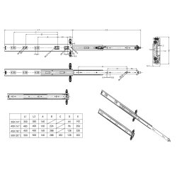 Skuffeskinne "Guard" 45x500mm - Anti Tilt - Elforzinket