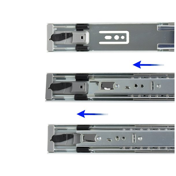 Skuffeskinne 45x610mm - Fuldudtrk - Push To Open
