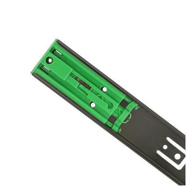 Skuffeskinne 45x550mm - Fuldudtrk Sort - Push To Open