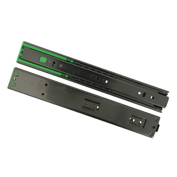 Skuffeskinne 45x550mm - Fuldudtrk Sort - Push To Open