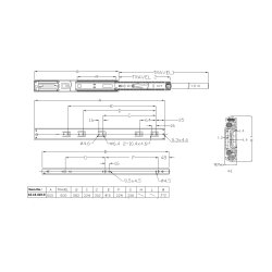 Skuffeskinne "Motion P" 45x600mm - Fuldudtr�k - Push To Open