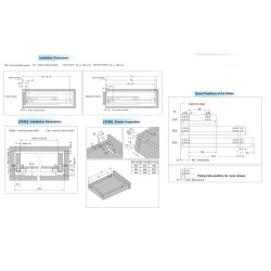 Skuffeskinne 500mm - Semi Fuldudtrk -Push To Open