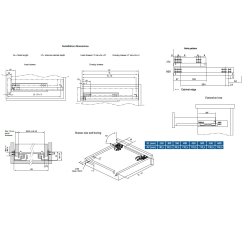Skuffeskinne 250mm - Semi Fuldudtrk -Push To Open