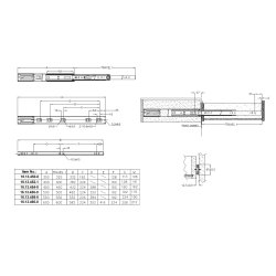 Skuffeskinne 45x450mm - Fuldudtrk - Selv Luk & Softclose