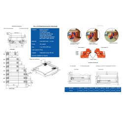Skuffeskinne 600mm - Fuldudtrk - Selv Luk & Softclose
