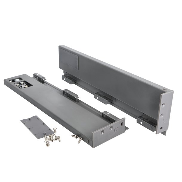 Skuffesidest 500mm - Gr Metal - uden Skuffeskinner