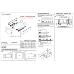 Skuffesidest 300mm - Gr Metal - uden Skuffeskinner