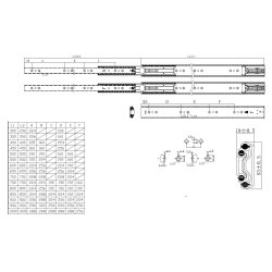 Skuffeskinne 53x1000mm - Selv Luk & Softclose - Heavy Duty