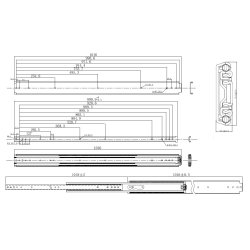Skuffeskinne "Prime 76" 76x1000mm - Fuldudtr�k - Heavy Duty