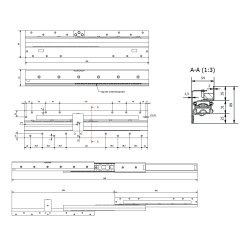 Skuffeskinner til Bundmontering 400mm - Softclose