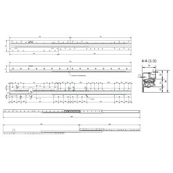 Skuffeskinner til Bundmontering 1000mm - Softclose