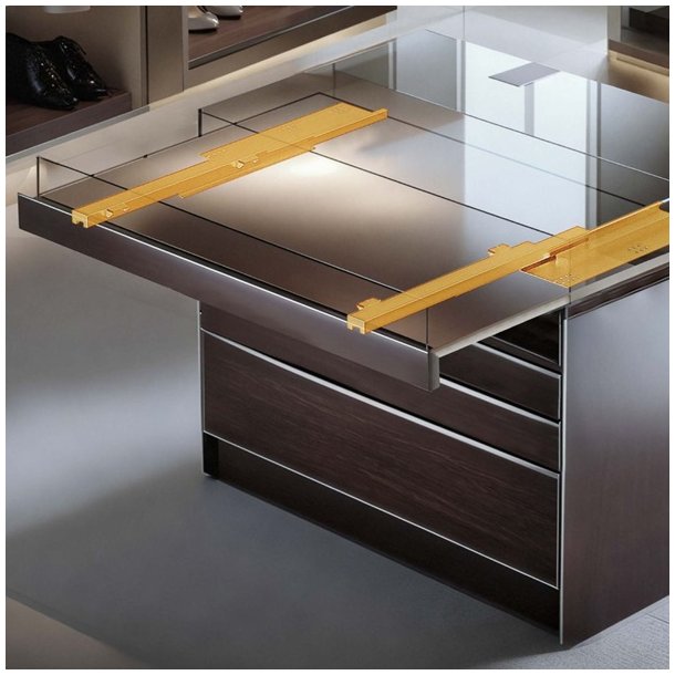 Skuffeskinner til Bundmontering 27x411mm - Softclose