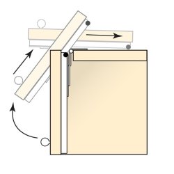 Udtrk "Flip" 400x35mm - Sortlakeret