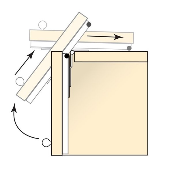 Udtrk "Flip" 400x35mm - Sortlakeret