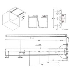 Udtrk "Flip" 400x35mm - Sortlakeret