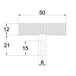 Riflet T-Bar "House" - Brstet Messing med Lak - 50mm