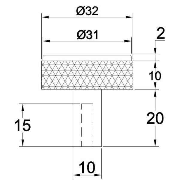 Riflet Mbelknop "House" - Brstet Stl Look - 32mm