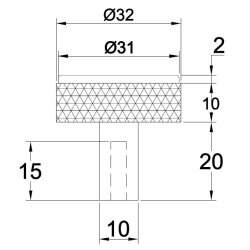 Riflet Mbelknop "House" - Brstet Messing med Lak - 32mm