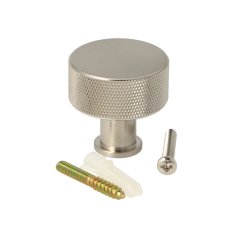 Riflet Mbelknop m/Fod "House" - Brstet Stl Look - 32mm